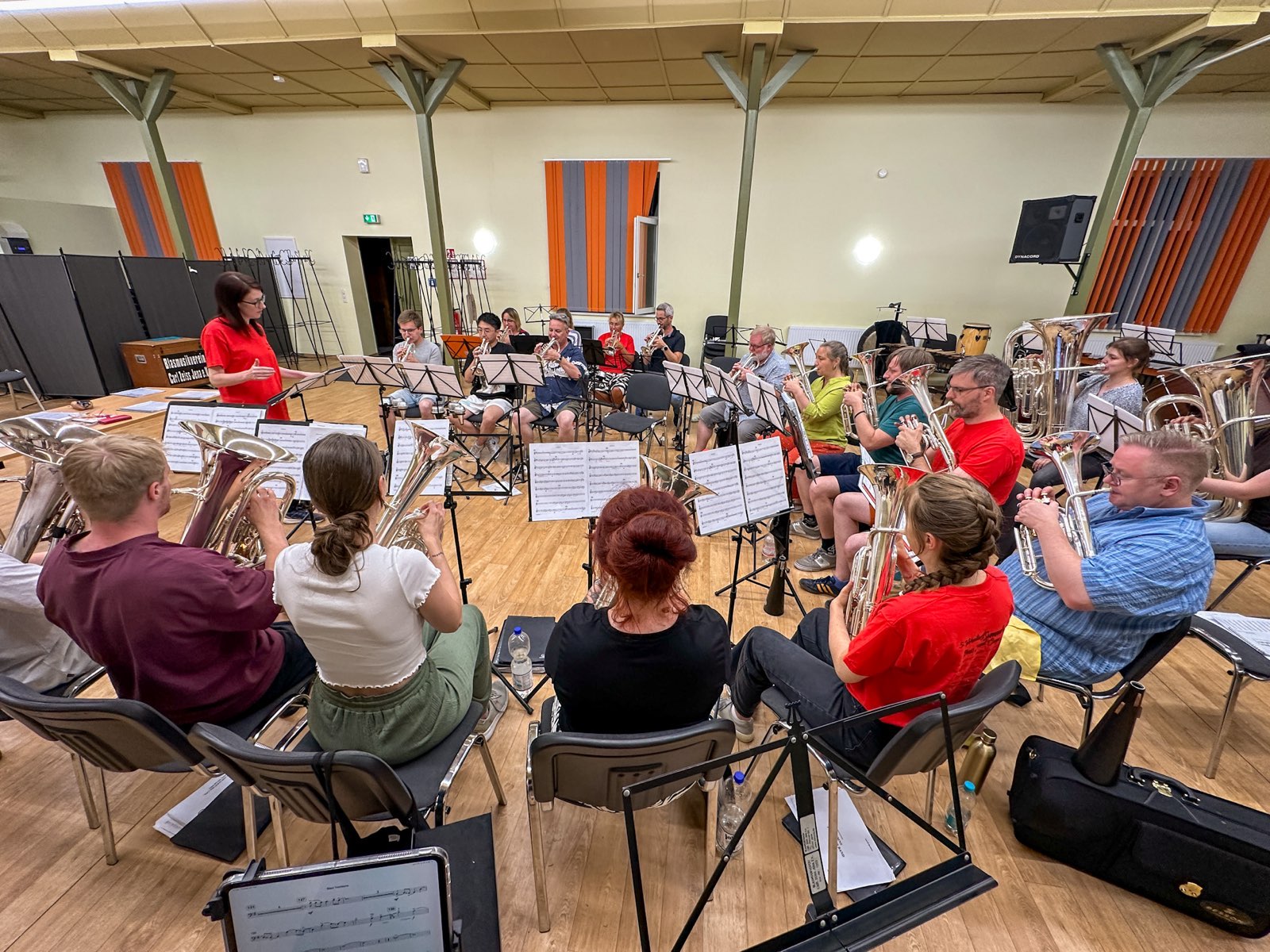 Brass Band BlechKLANG probt mit Helen Varley