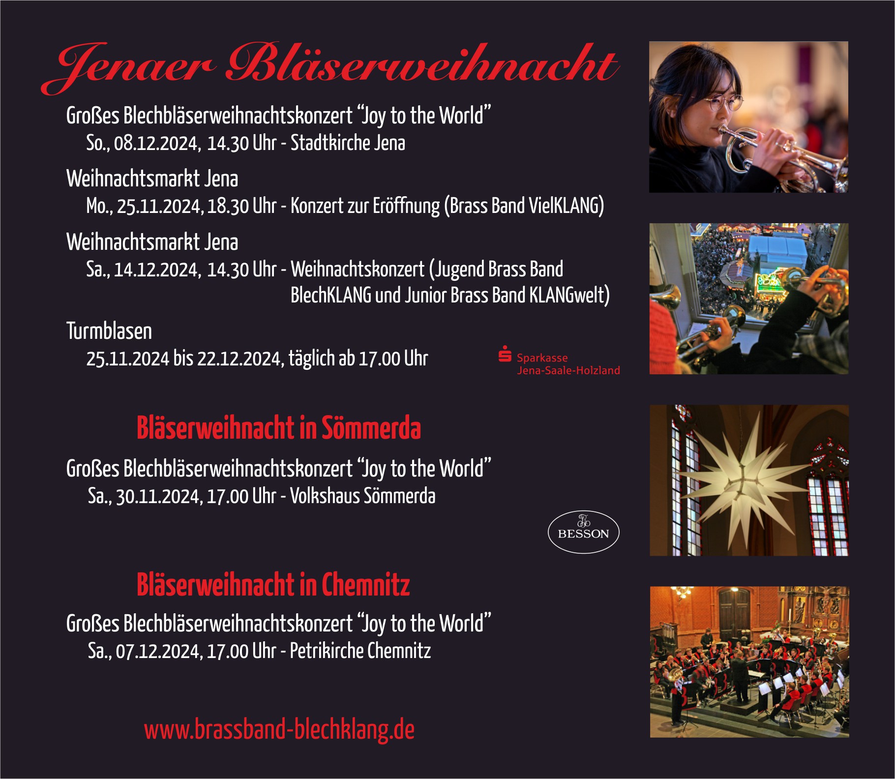 Weihnachtskonzerte Brass Band BlechKLANG 2024